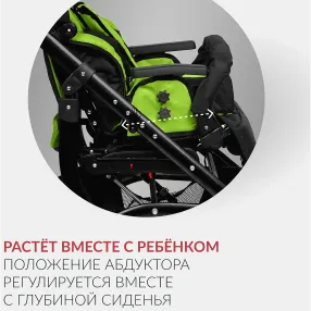 кресло-коляска эвита нео (черно-зеленая, литая)