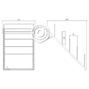 держатель для скейтбордов 550 мм на штангу 40х20
