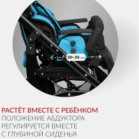 кресло-коляска эвита нео (черно-голубая, пневма)