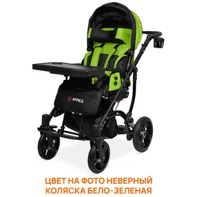 кресло-коляска эвита нео (бело-зеленая, пневма)