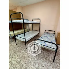 кровать одноярусная 4020 l, спинка d32х18, ложе 1900х700, сетка 100х60, 2 перемычки (цвет чёрный)