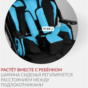 кресло-коляска эвита нео (черно-голубая, пневма)