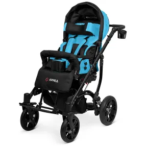 кресло-коляска эвита нео (черно-голубая, пневма)